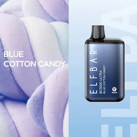 Elf Bar Bc5000 Ultra Blue Cotton Candy 5000 Puff 5% Nicotine-Rechargeable